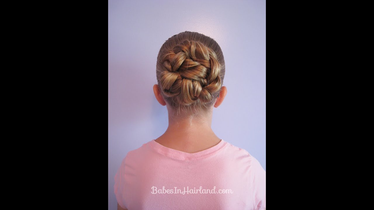 Easy Double Braided Bun Short Er Hair Babesinhairland Com