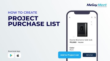 Introducing "Project Purchase List" the smartest & easiest way to manage purchase on McCoy Mart App.