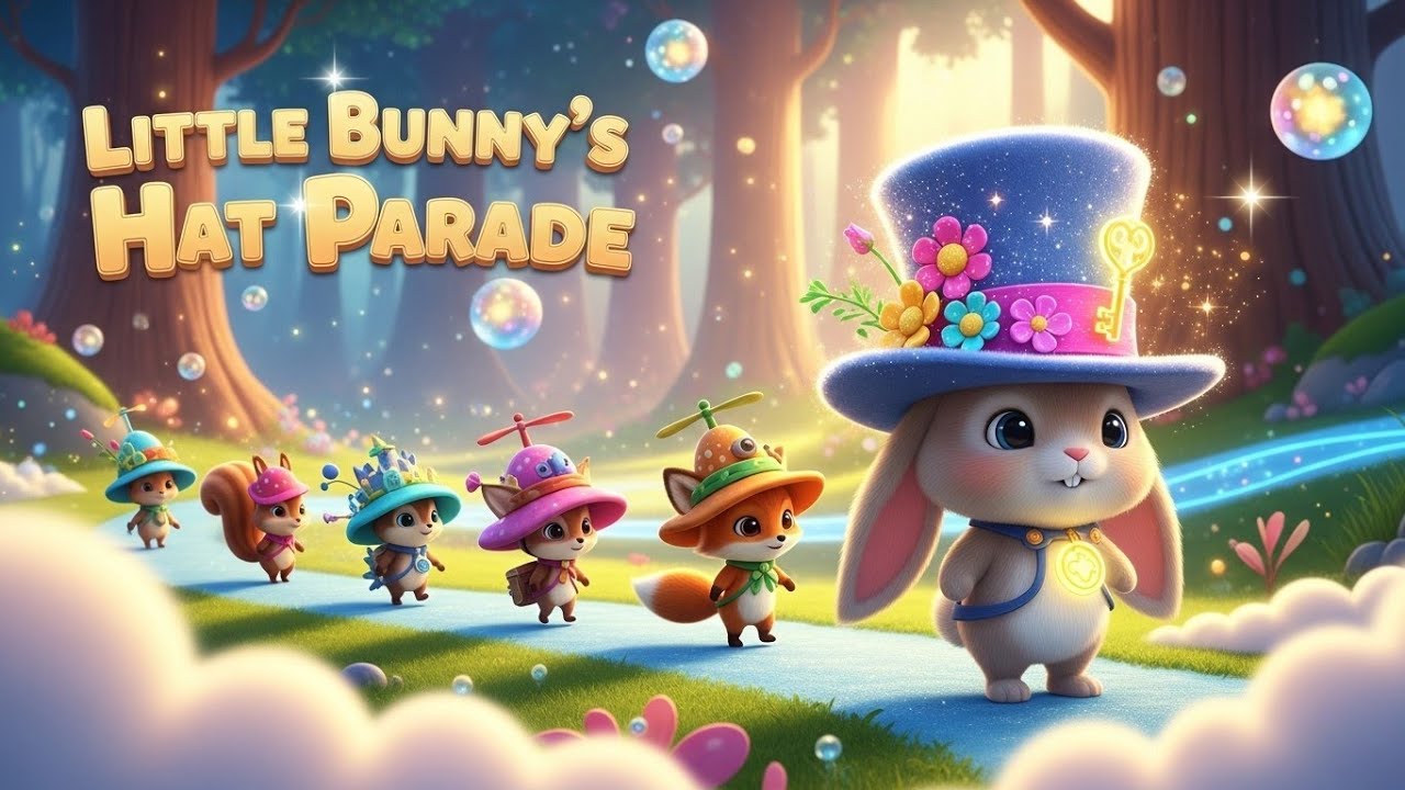 Little Bunny’s Hat Parade 🐰🎩🌸 | Fun Story for Kids | Learn Colors & Creativity | Educational Cartoon