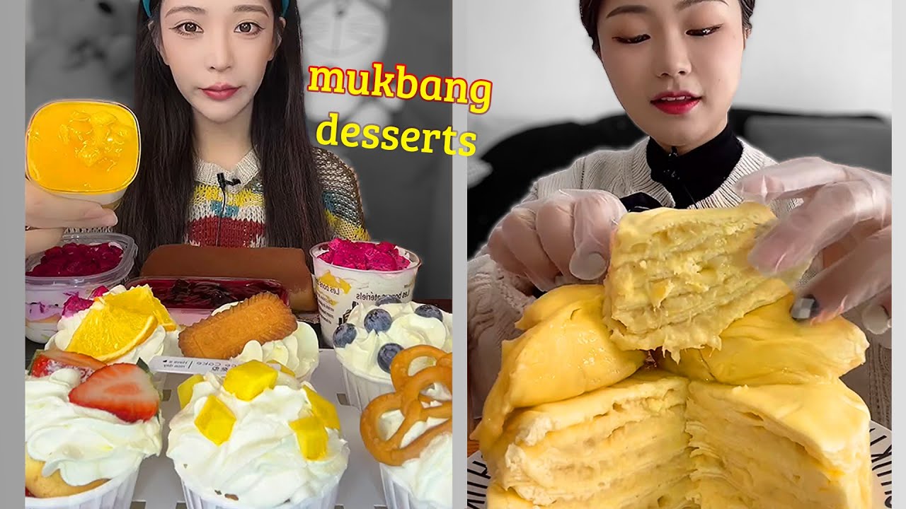 [mukbang asmr] 리얼사운드 먹방 durian cream cake, fruit cake, chocolate cake YeeHu MUKBANG YouTube