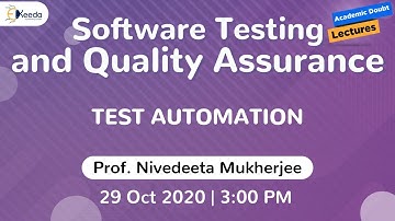 Software Testing and  Quality Assurance - Test Automation | 29 October | 3 PM