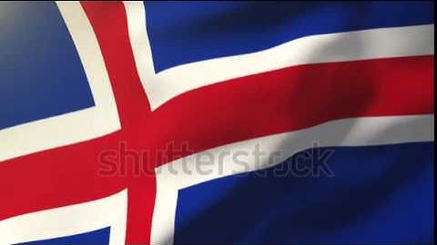 Iceland flag waving in the wind. Looping sun rises style. Animation loop Stock video by