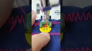 Sewing button using a semi portable sewing  machine #sewing
