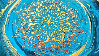 NEW Mandala Art with INSANE Texture  HALO Effect?!  Mixed Media Acrylic Pouring