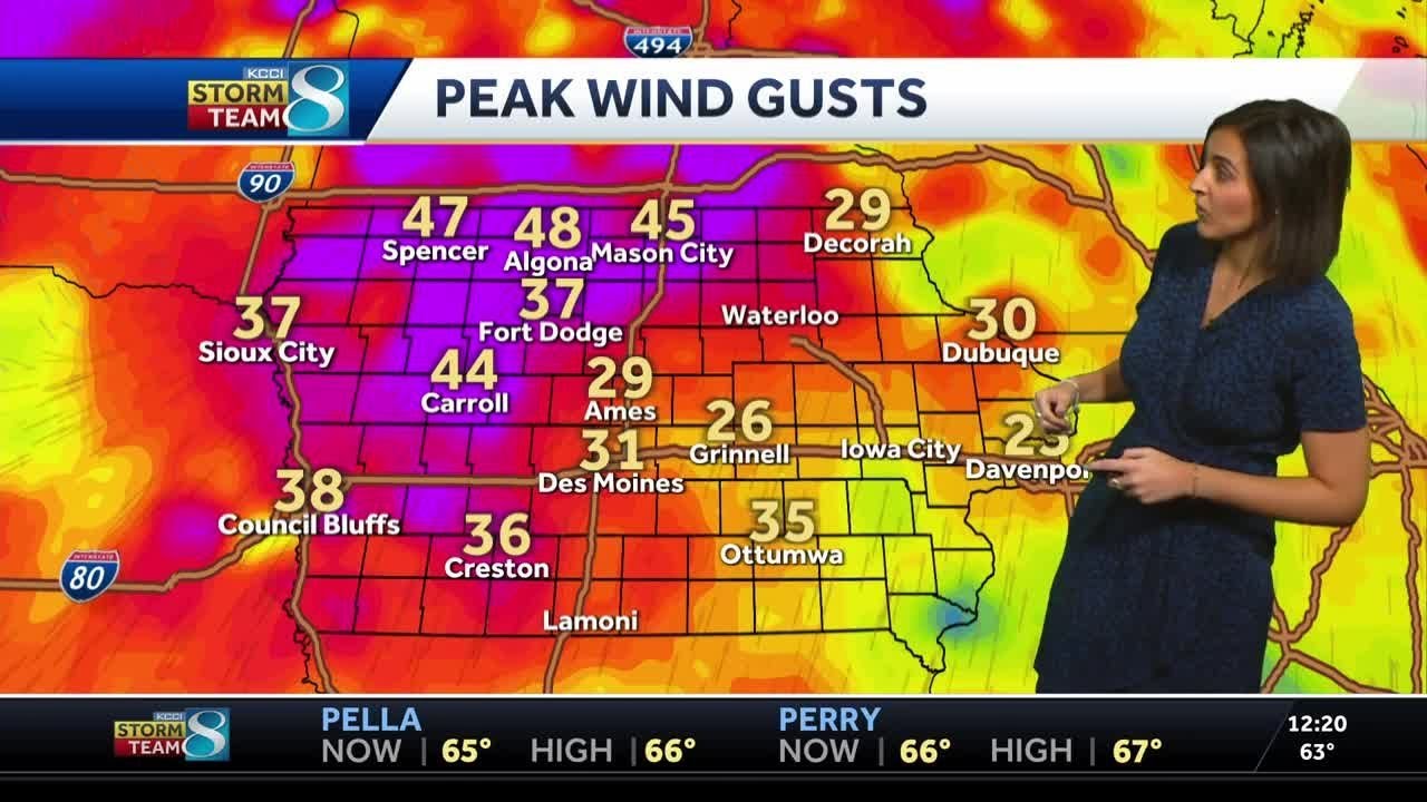 High winds through most of Iowa today - YouTube