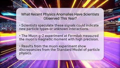 What Recent Physics Anomalies Have Scientists Observed This Year? - Strange Science HQ