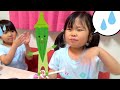 【ニガテ克服!】★まりちゃんいずちゃんがオクラにちゃれんじ!!ねばねばのオクラを食べることができるかな??◆まりちゃん いずちゃん みなくん パパ 食育 教育 挑戦 努力 苦手克服