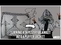 SEW IT B⇢ TURNING A TAPESTRY BLANKET INTO A PUFFER JACKET | THRIFT FLIP | Barbara Atewe