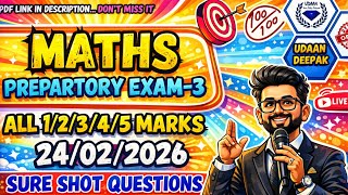 SESSION-1 10th SSLC 2026 MATHS ALL 1/2/3/4/5 MARKS SURE SHOT QUESTIONS PREPARATORY EXAM-3 FEBRUARY