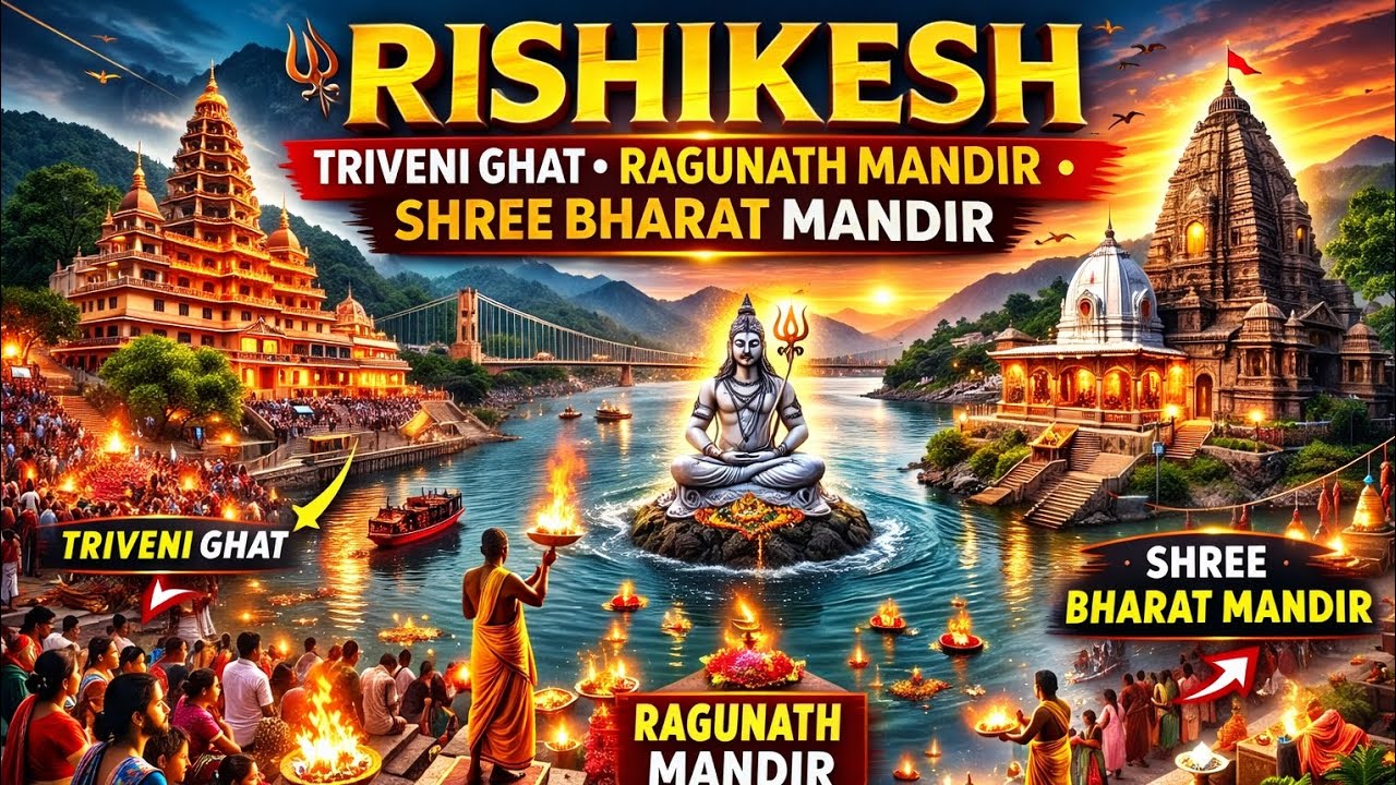 Rishikesh || Triveni ghat || Ragunath mandir || Shree Bharat mandir.