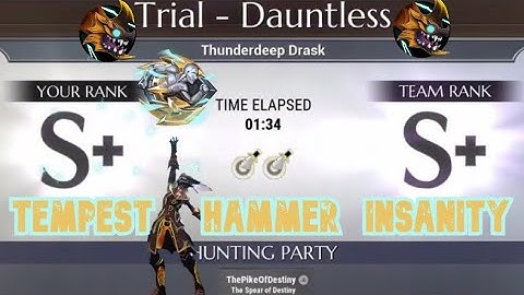 Thunderdeep Drask Dauntless Trial Solo 1:34 Hammer Tempest