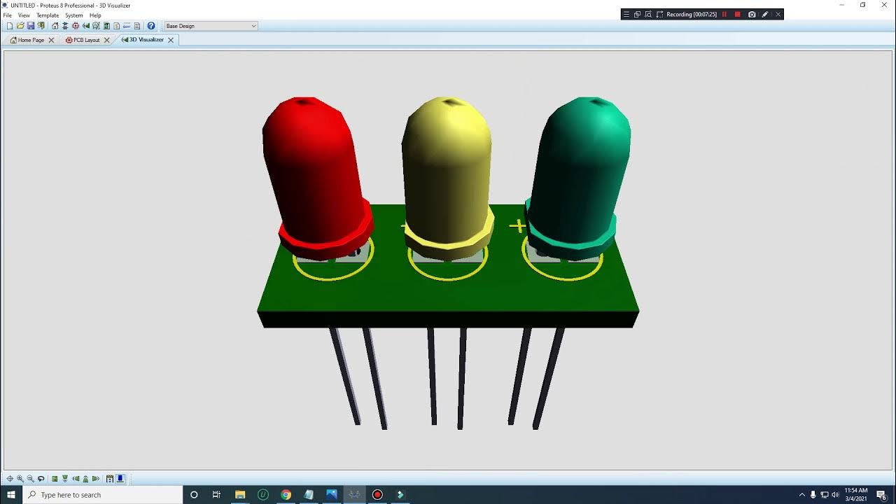 Merubah warna LED di 3D Model Proteus - YouTube