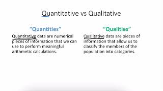 Math 1030 Unit 5 - Quantitative vs Qualitative Data