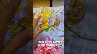 Lindas faixa bordada com flores de flores e borboletas 3D encomenda no zap (27)996262854