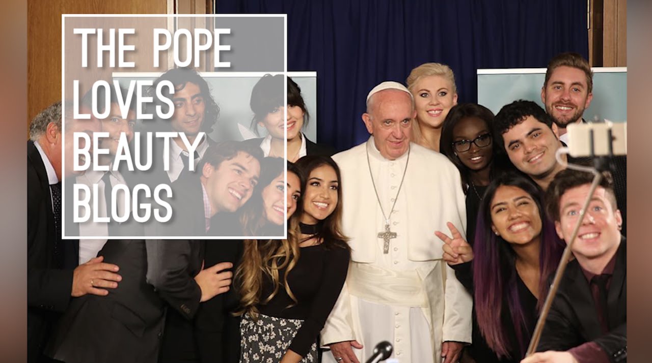 ⁣Pope Francis Meets With YouTube Celebrities and Beauty Bloggers