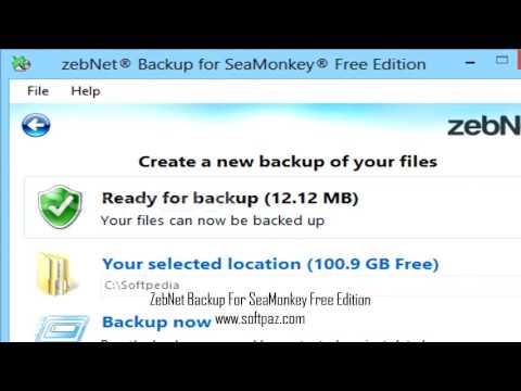 ZebNet Backup For SeaMonkey Free Edition For Windows