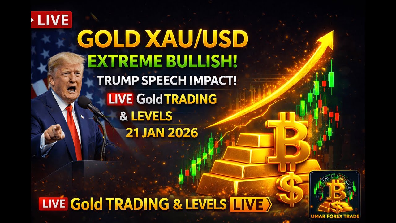 GOLD XAU/USD EXTREME BULLISH 🔥 | Trump Speech Impact | LIVE Gold Trading & Levels | 21 Jan 2026