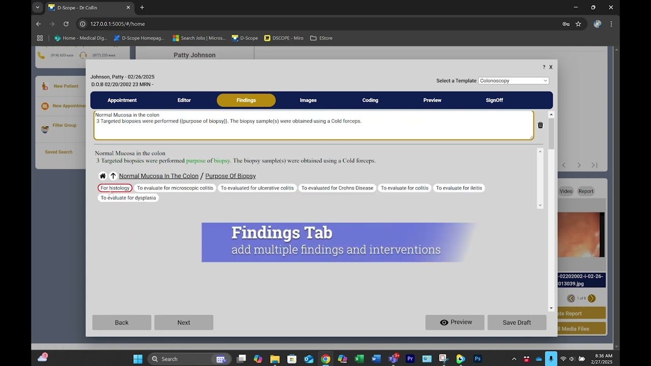 D-Scope Web Browser . GI Advanced Reporting