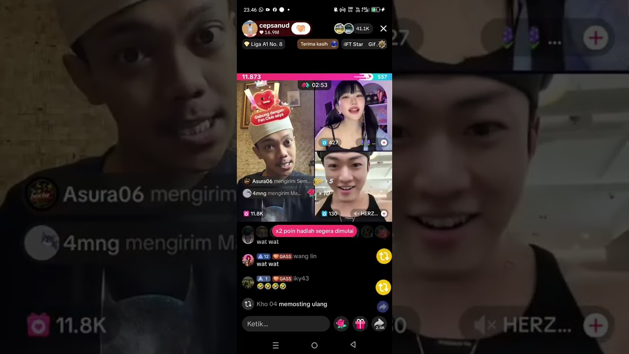 2 vs 1, Cep Sanud Lawan Hana dan temannya #cepsanud