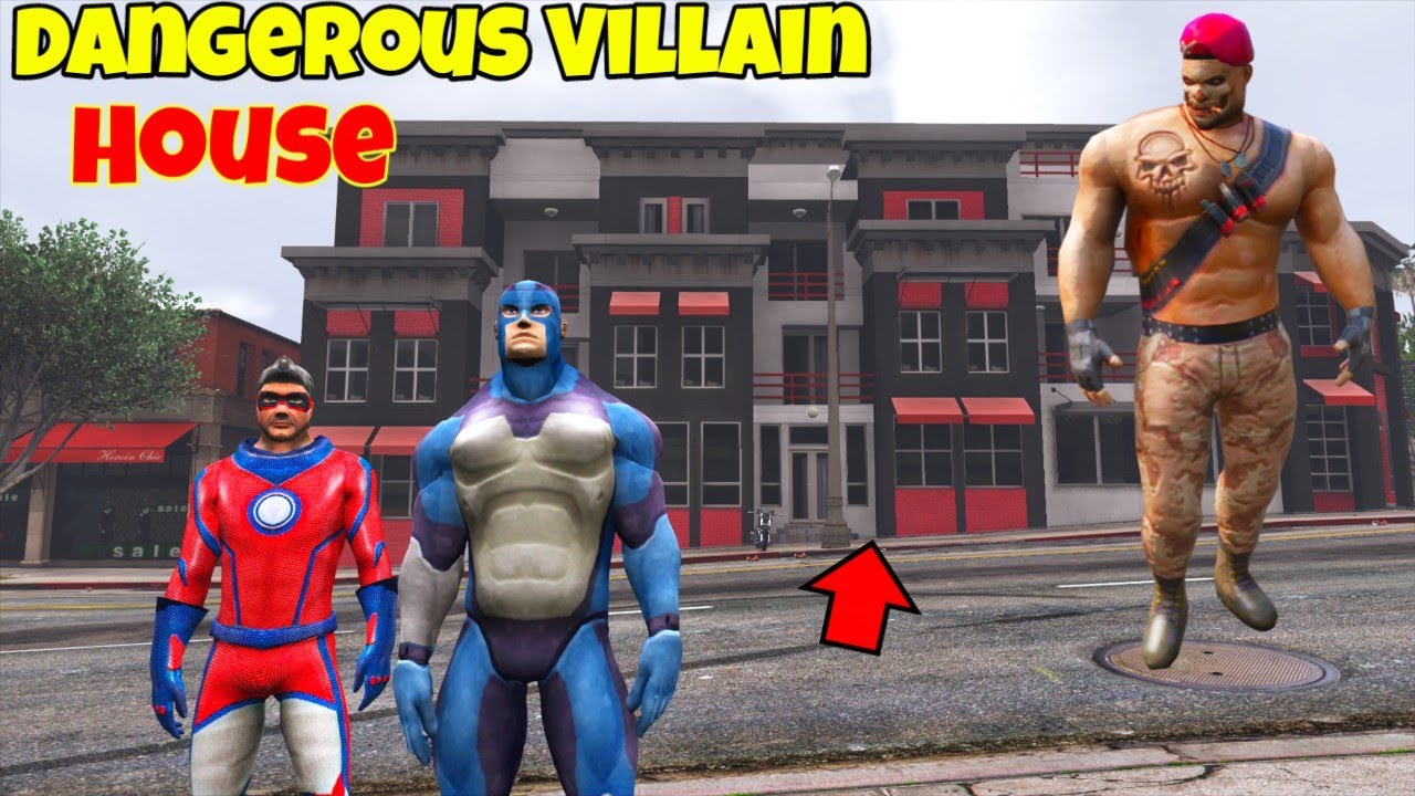 Rope Hero Found Dangerous Villain House in Gta V | Rope Hero Vice Town ...