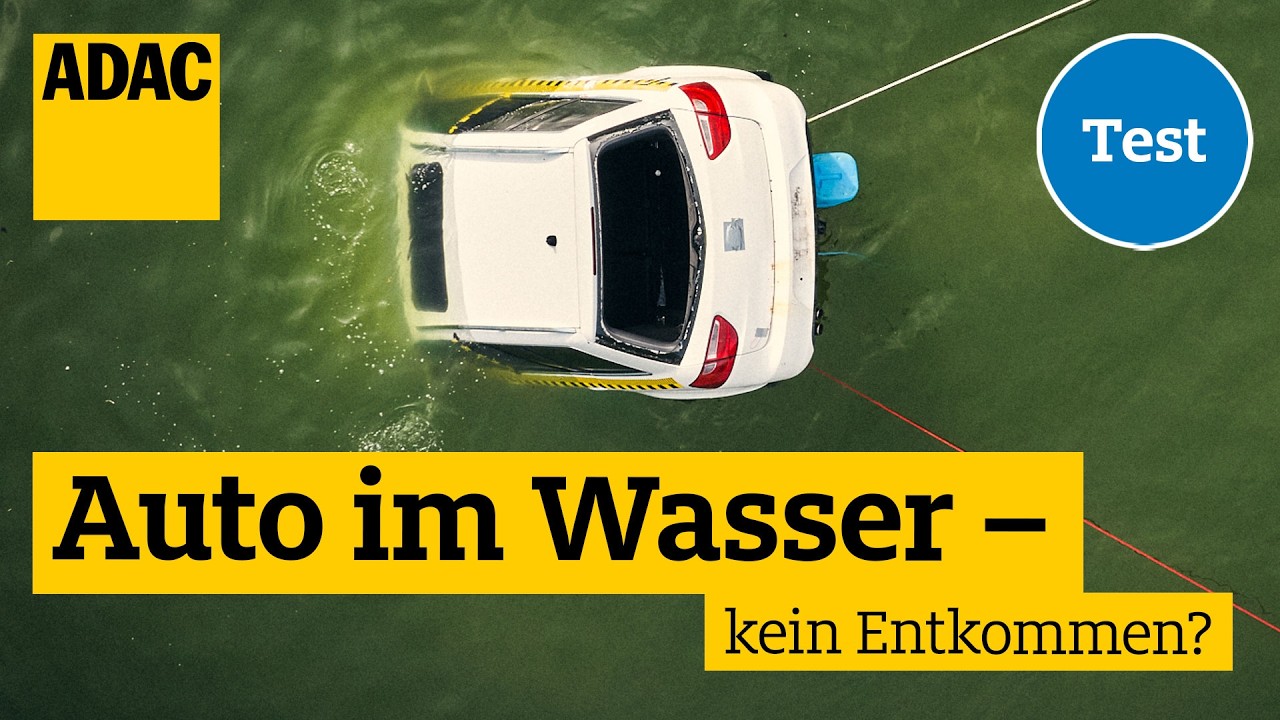 Auto im Wasser: ADAC Test zeigt, wie ihr euch am besten retten könnt! I ADAC