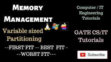 Dynamic (Variable)  sized partitioning | Best Fit