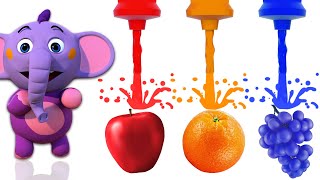 learn colors with fruits painting balls art activity for kids kent the elephant hindi