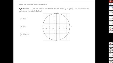 Unit 5-1 Tangent Lines to Relations-Implicit Differentiation - MATH 121