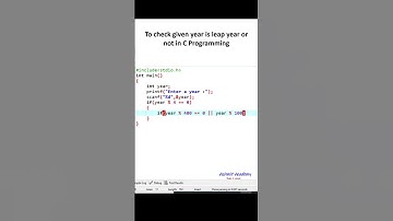 To check the given year is leap year or not using C Programming