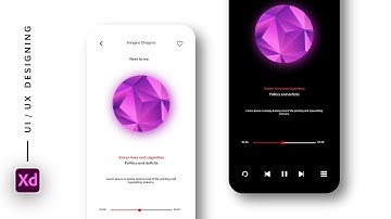 How to Design a Mobile Music App using Adobe XD | Ui Design