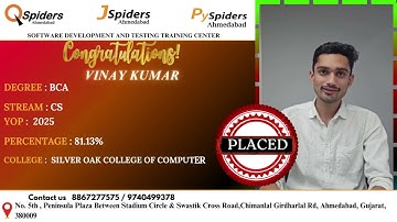Placement Journey of BCA graduated as Software Engineer QSpiders | Ahmedabad