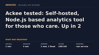 Information Ackee tested: Self-hosted, Node.js based analytics tool for those who care. Up in 2 minutes. News