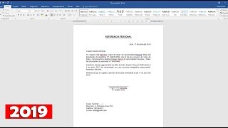 Personal Reference in Word (How to Write a Personal Reference) 2020