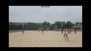 Vivienne Thompson: Blue/Red Top, Blue shorts - 5’6 split-blocker, 29’ 4.0 GPA, GNBV Showcase 16s
