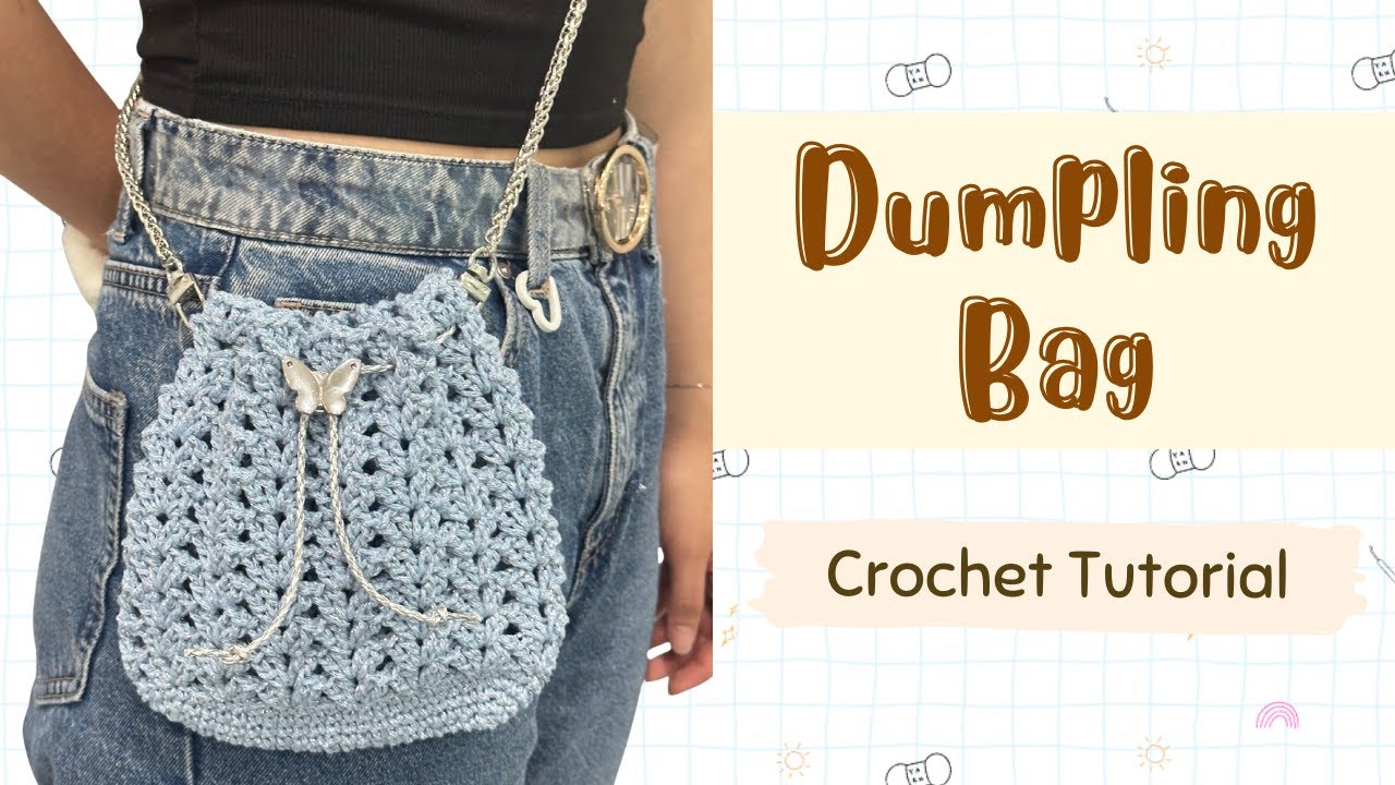 Crochet Tutorial: Dumpling Bag | Cute Glitter Yarn | Beginner Friendly Crochet Pattern