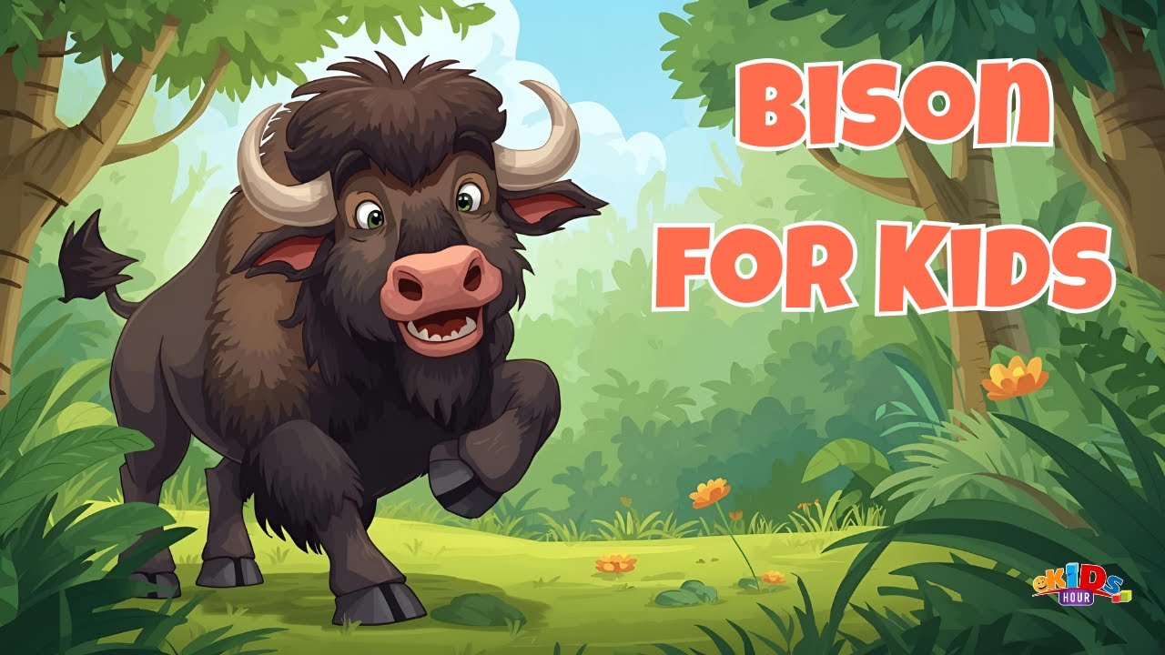 Bison for Kids 🦬 | Fun Facts About Bison | Kids Hour Animal Adventures