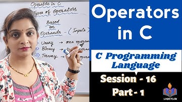 C - 16 - Part- 1 - Operators in C | Session - 16 | Part - 1| #C Language| #operators|#logicflow