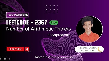 Number of Arithmetic Triplets | Leetcode 2367 | Approach + Code with explanation.
