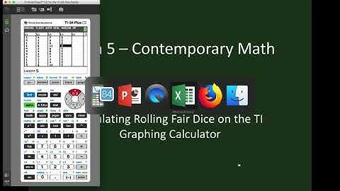Simulating Rolling Fair Dice Using the TI 83/84 Calculators and Displaying Results Using Excel