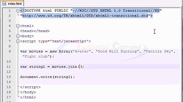 JavaScript Video Tutorial – 31/40. join and pop