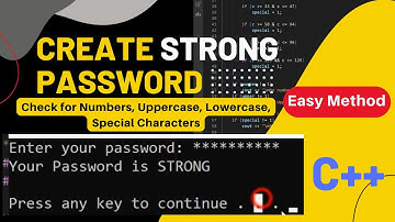 How to make strong password in c++|| Strong Password in C++ || C++ programming || with source code