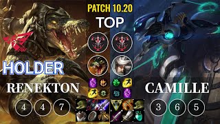 RW Holder Renekton vs Camille Top - KR Patch 10.20