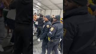 Illegal Migrants Attack NYPD Cops  Making Arrest at NYC Migrant Shelter