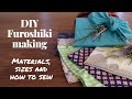Handmade furoshiki gift wrap  materials sizes and how to sew