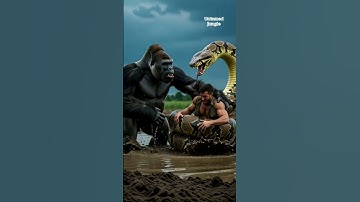 😱 Giant Python Attacks Man | Gorilla Tries to Rescue Human | Real Wildlife Attack | Viral Animal