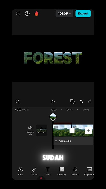 Bikin opening text Cinematic di Capcut