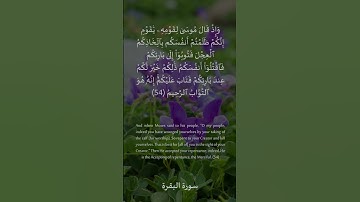 54 سورة البقرة: التلاوة المعبرة مع الترجمة الإنجليزية