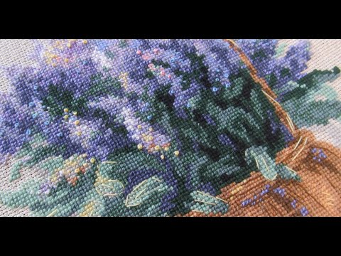 Вышивка риолис лаванда