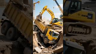 The Bulldozer Saved the Truck… Then Overdid It #aiwowai #automobile #viralvideo #excavator