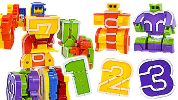 1! 2! 3! 4! Combined number transformation robot! Help the PJ Masks! | DuDuPopTOY